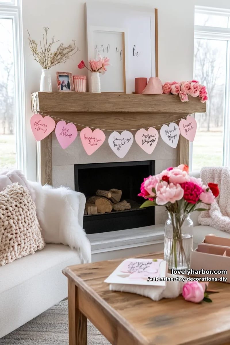 watercolor heart collage banner with personalized sweet messages 1