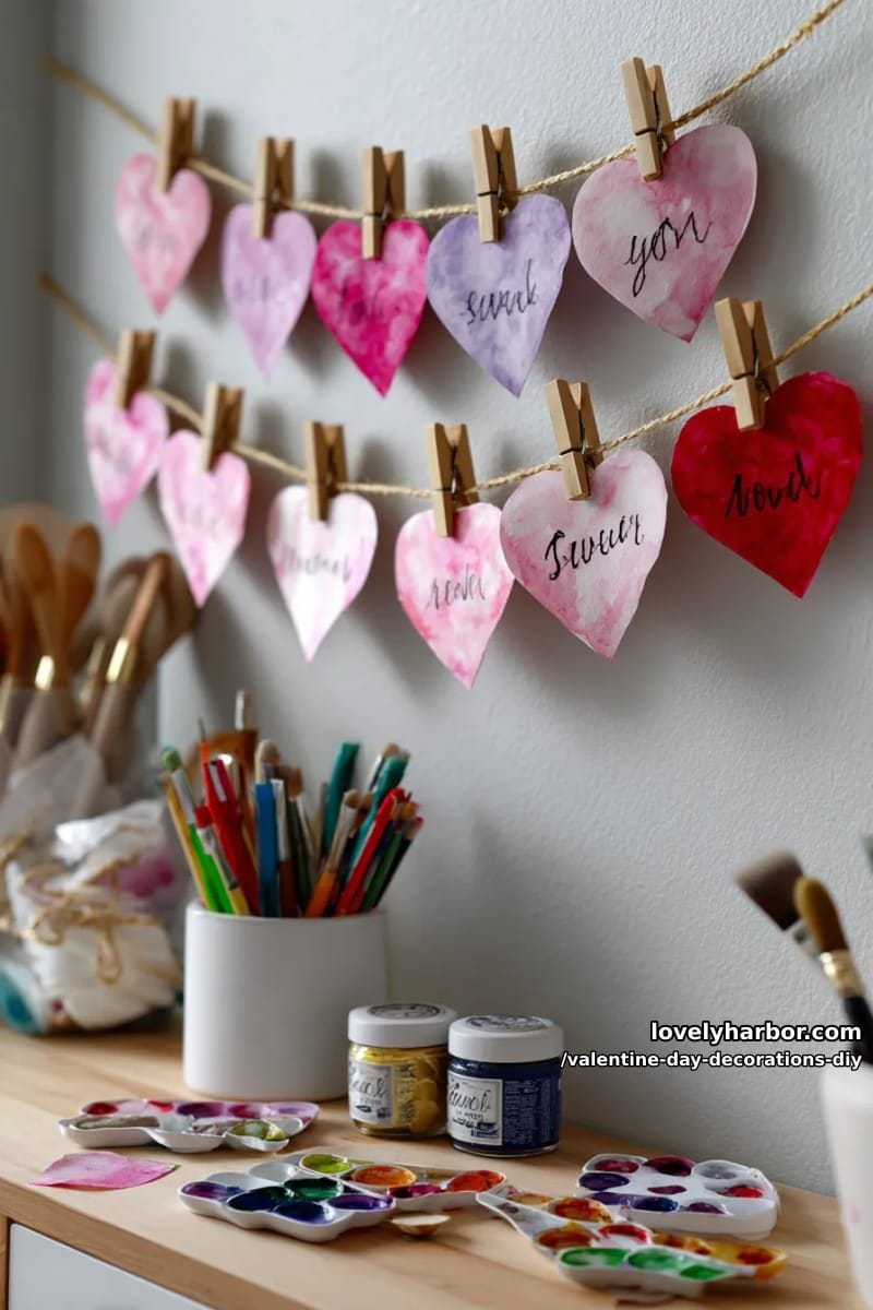 watercolor heart collage banner with personalized sweet messages 1