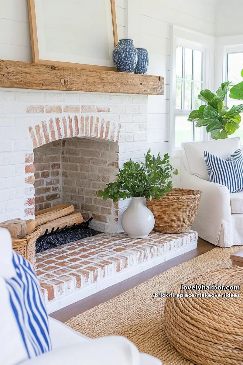 whitewash bricks for a coastal cottage vibe with natural textures. 1