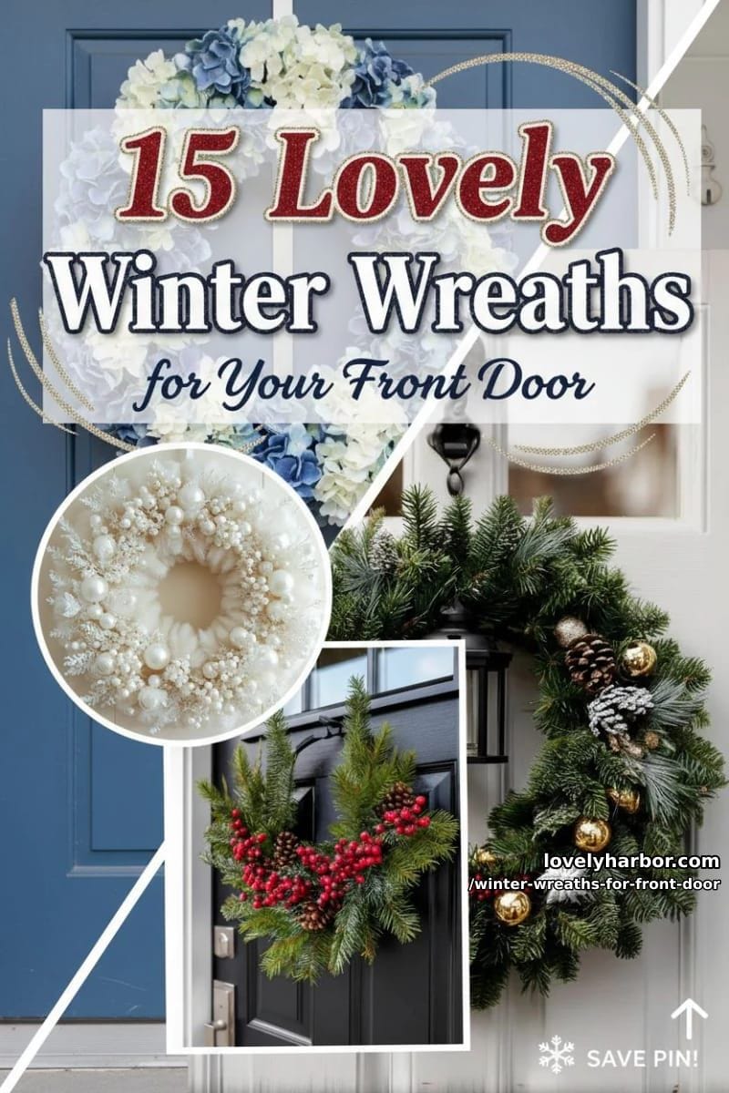 15 Lovely Winter Wreaths for Your Front Door 35 winter wreaths for front door - Collage 34