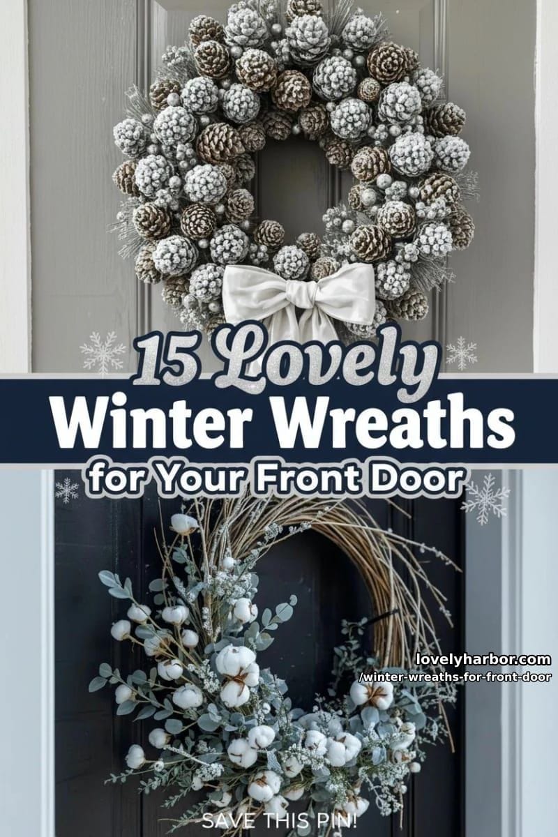 15 Lovely Winter Wreaths for Your Front Door 36 winter wreaths for front door - Collage 35