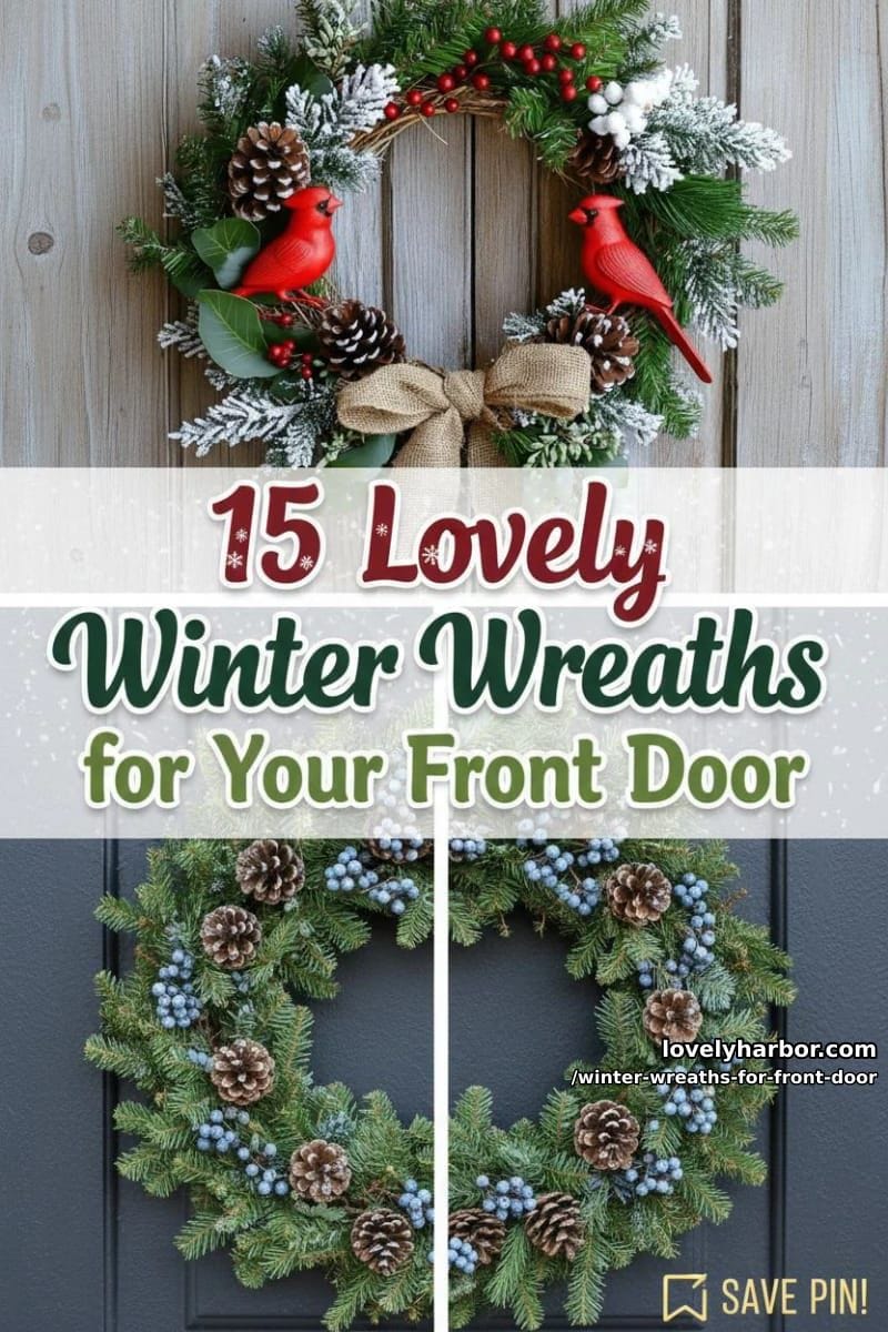 15 Lovely Winter Wreaths for Your Front Door 41 winter wreaths for front door - Collage 40