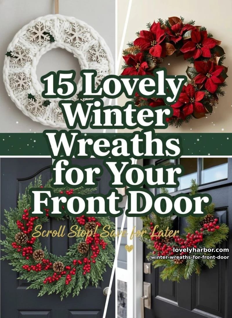 15 Lovely Winter Wreaths for Your Front Door 44 winter wreaths for front door - Collage 43