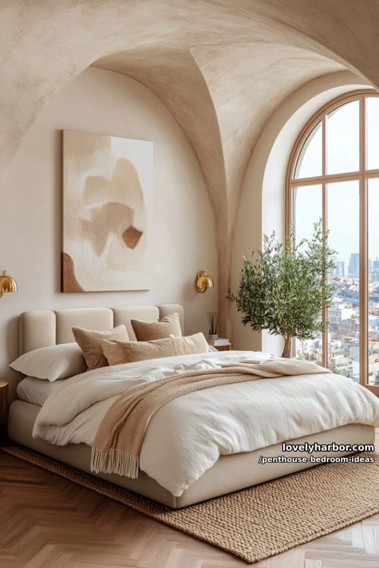 Image showcasing 27 Modern Penthouse Bedroom Ideas That Wow - Lovely Harbor