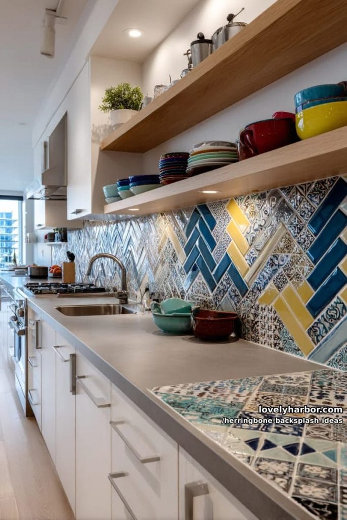 15 Herringbone Backsplash Design Ideas For Your Kitchen - Lovely Harbor