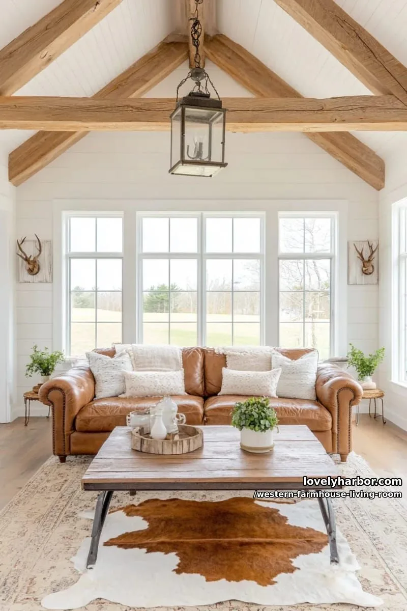 cowhide rug layered over faded persian carpet for a cozy, eclectic touch 1