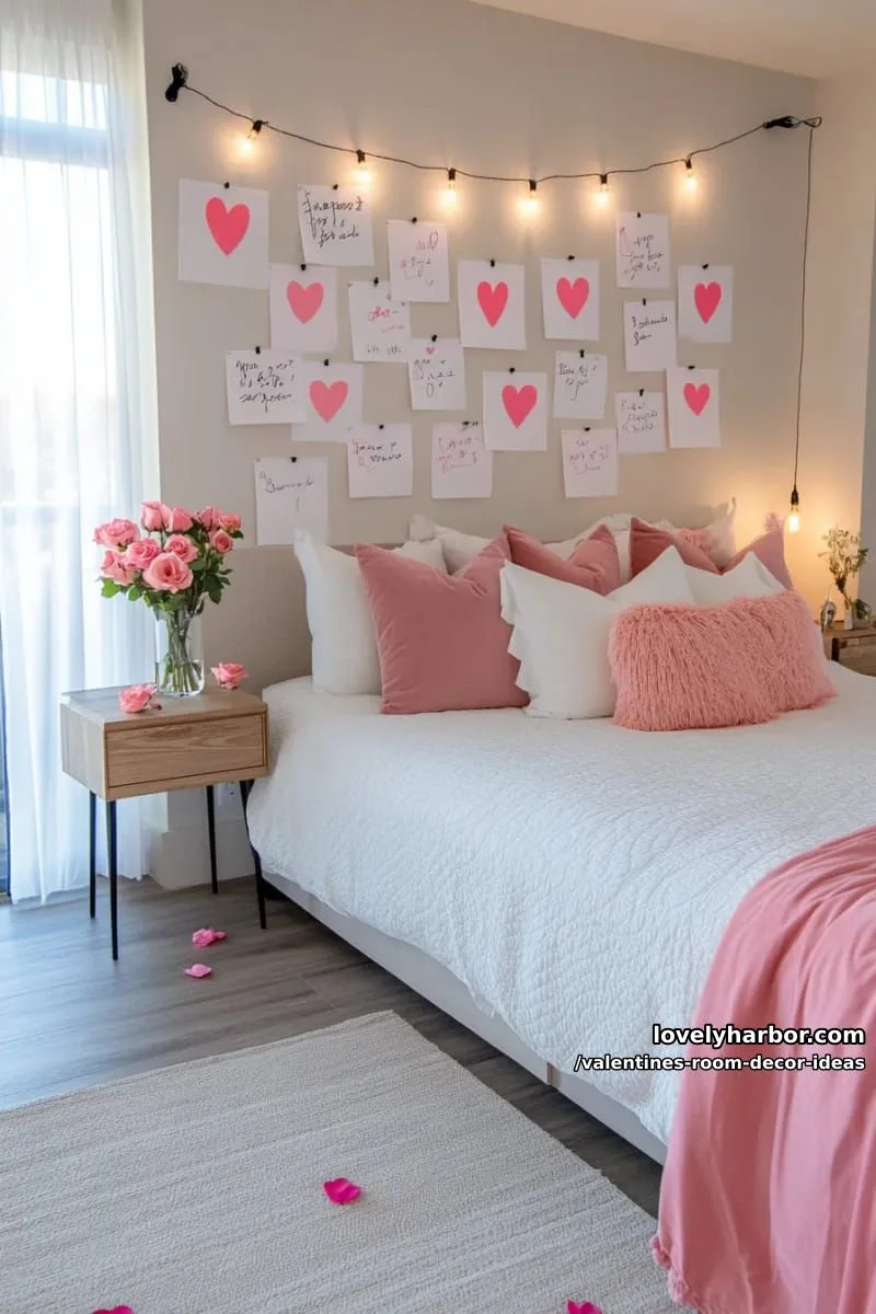 15 Valentine's Room Decor Ideas for a Romantic Ambiance 46 diy sticky-note wall filled with handwritten love messages and doodles 1
