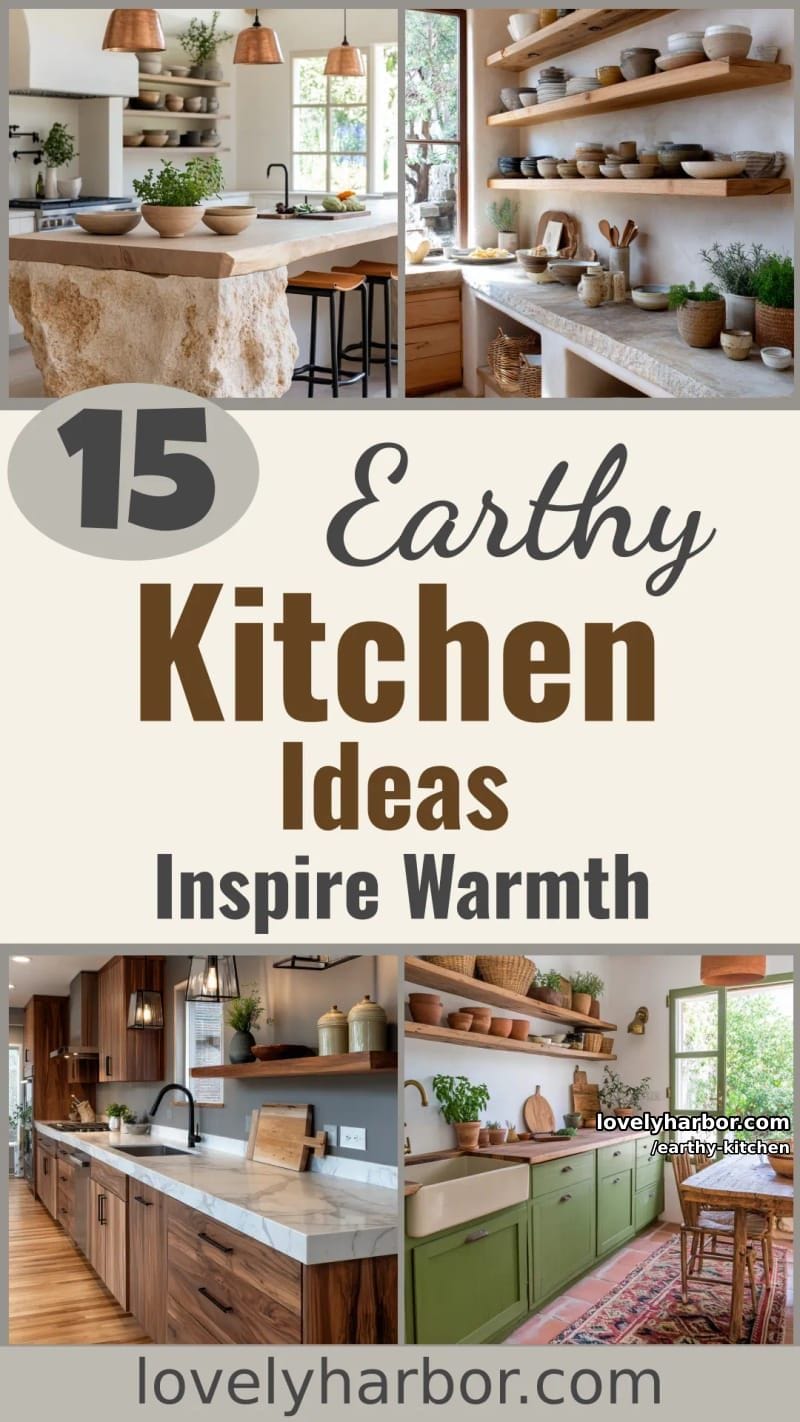 15 Earthy Kitchen Inspirations for Nature-Infused Space 60 earthy kitchen - Collage 59