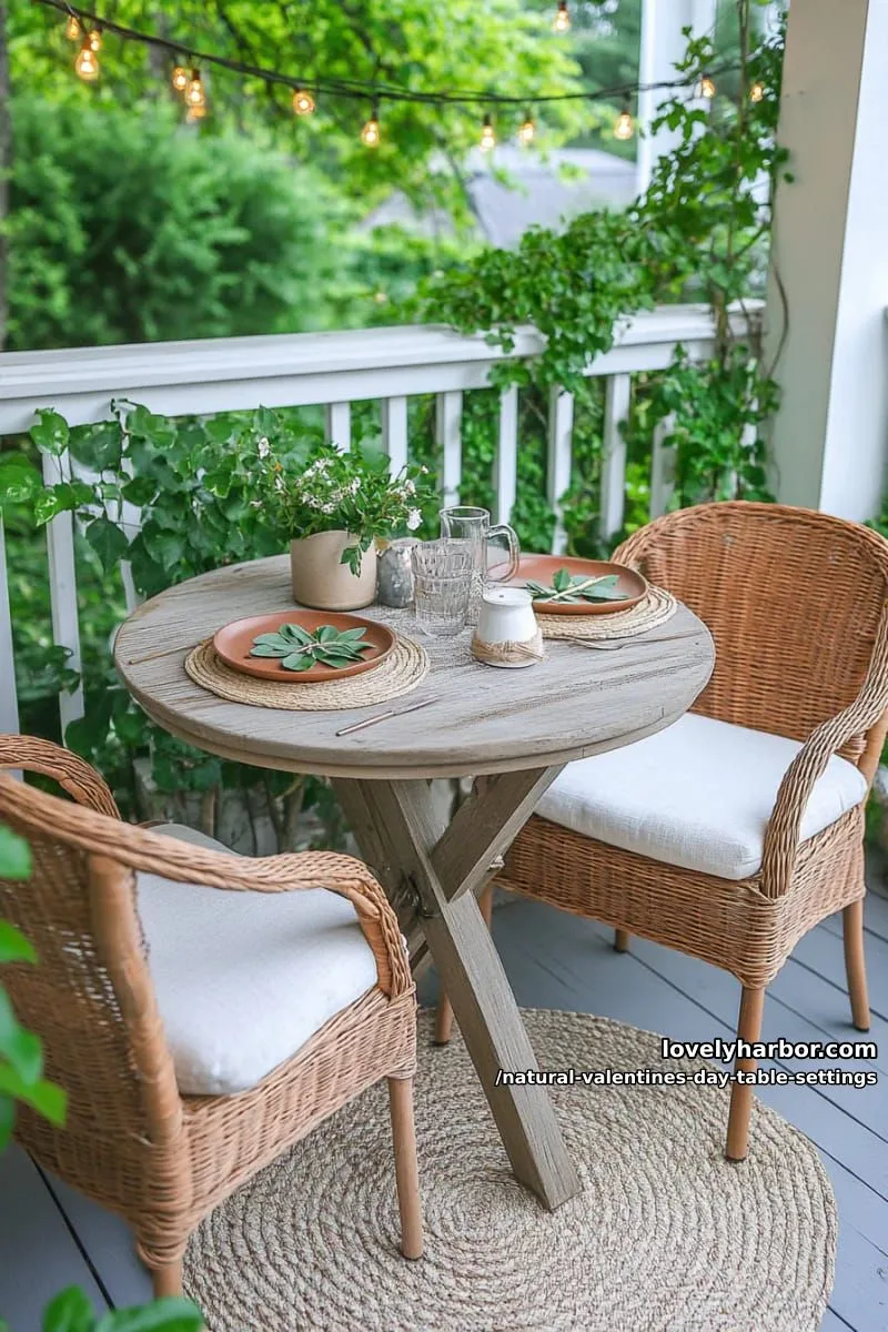 15 Natural Valentine’s Day Table Settings Perfect for a Romantic Table for Two 15 earthy pottery plates paired with vintage silverware and pressed flower place cards 1