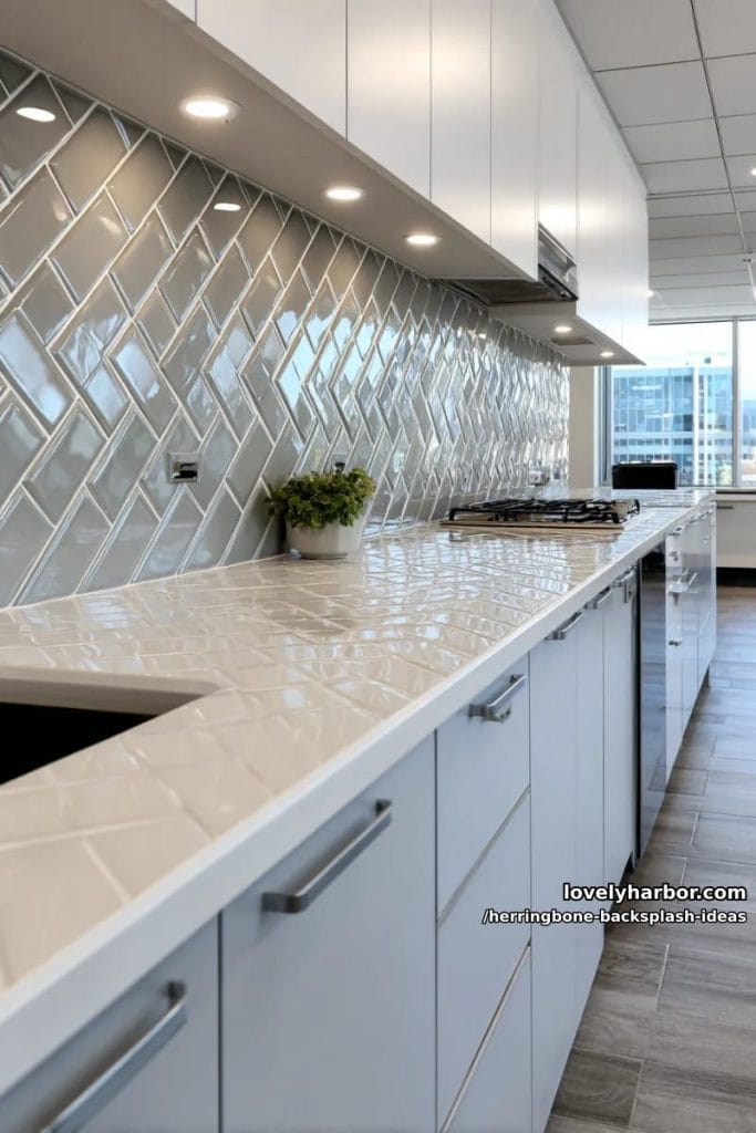 15 Herringbone Backsplash Design Ideas For Your Kitchen - Lovely Harbor