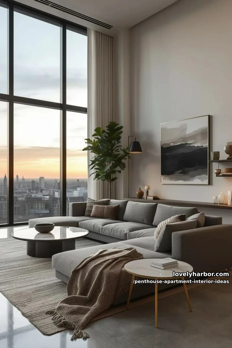 29 Stunning Penthouse Apartment Interior Design Ideas for a Fresh New Look 13 expansive floor-to-ceiling windows with minimal black metal frames 1