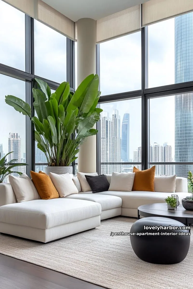 29 Stunning Penthouse Apartment Interior Design Ideas for a Fresh New Look 15 expansive floor-to-ceiling windows with minimal black metal frames 1