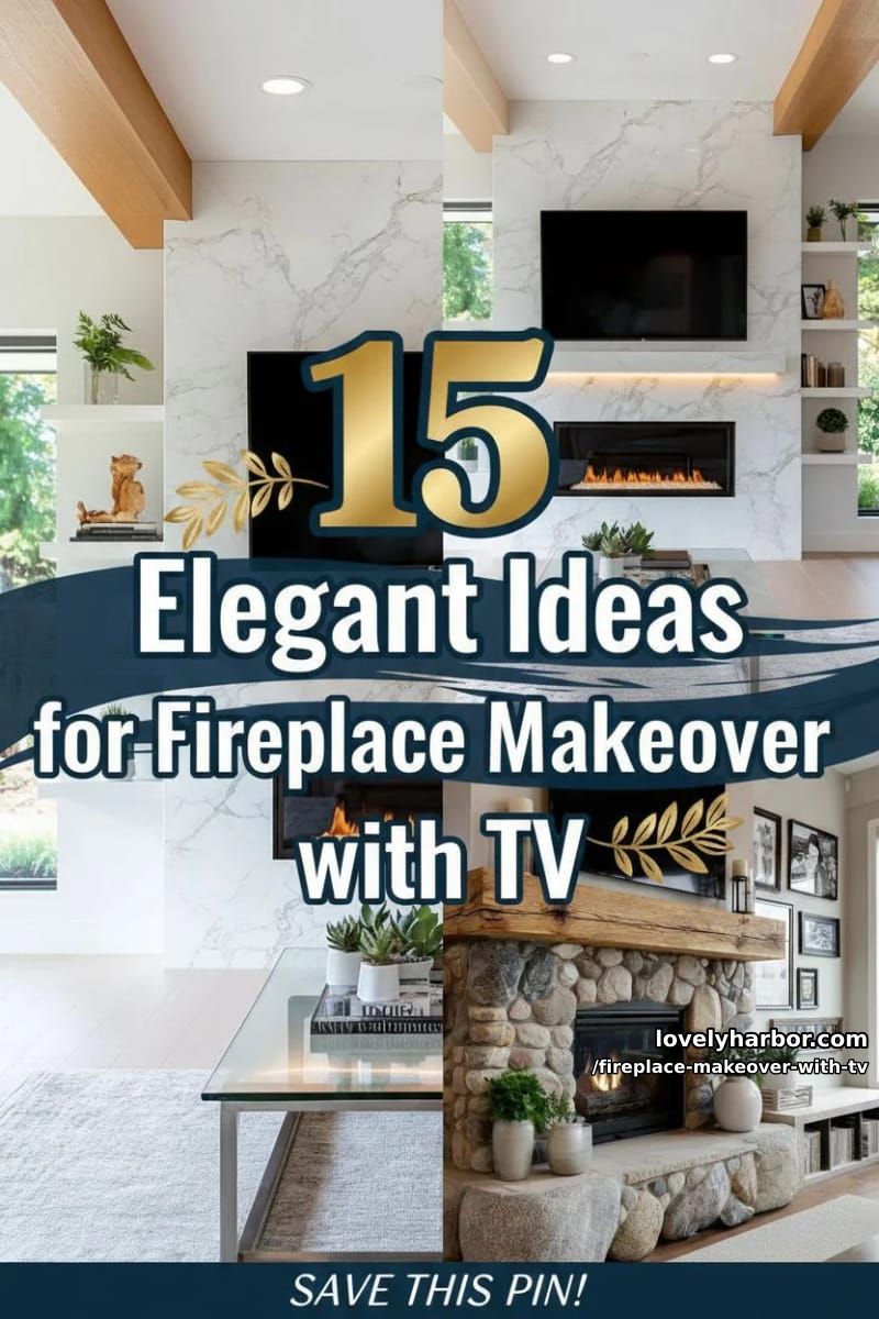 15 Elegant Ideas for Fireplace Makeover with TV 51 fireplace makeover with tv - Collage 50