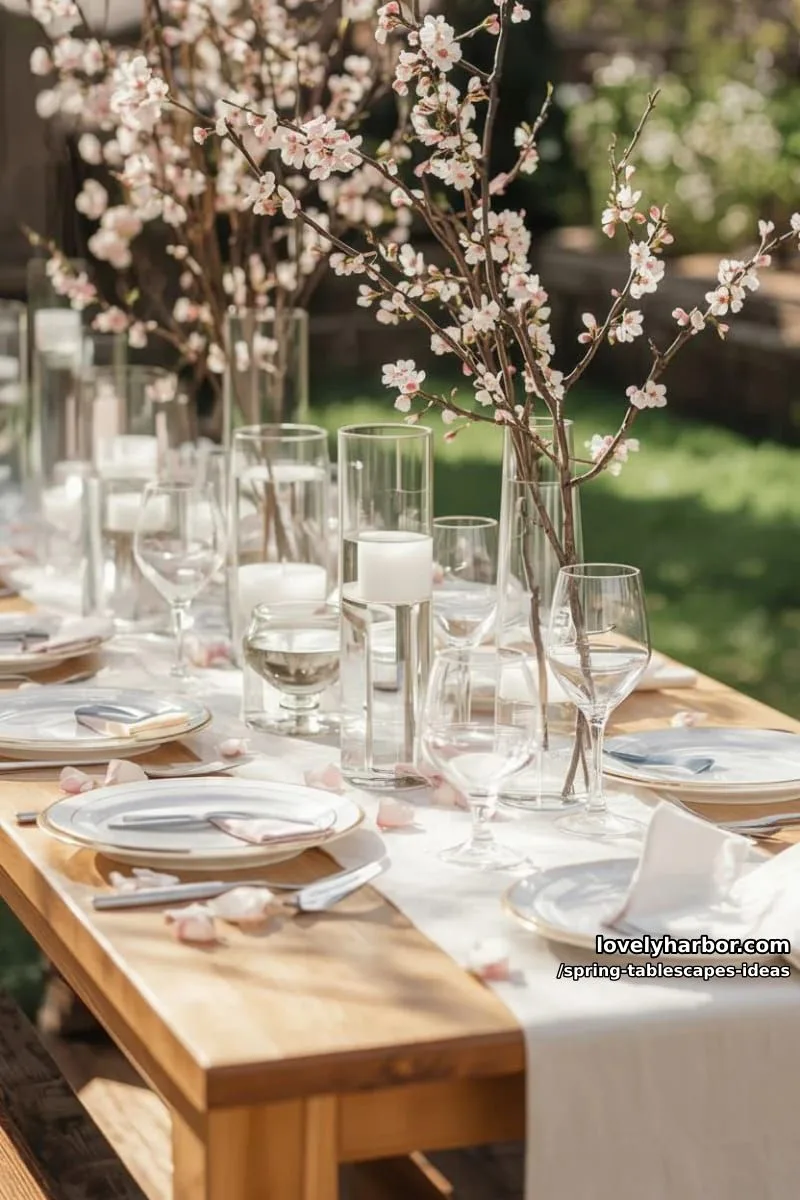 floating glass candles and cherry blossom branches for ethereal spring vibes 1