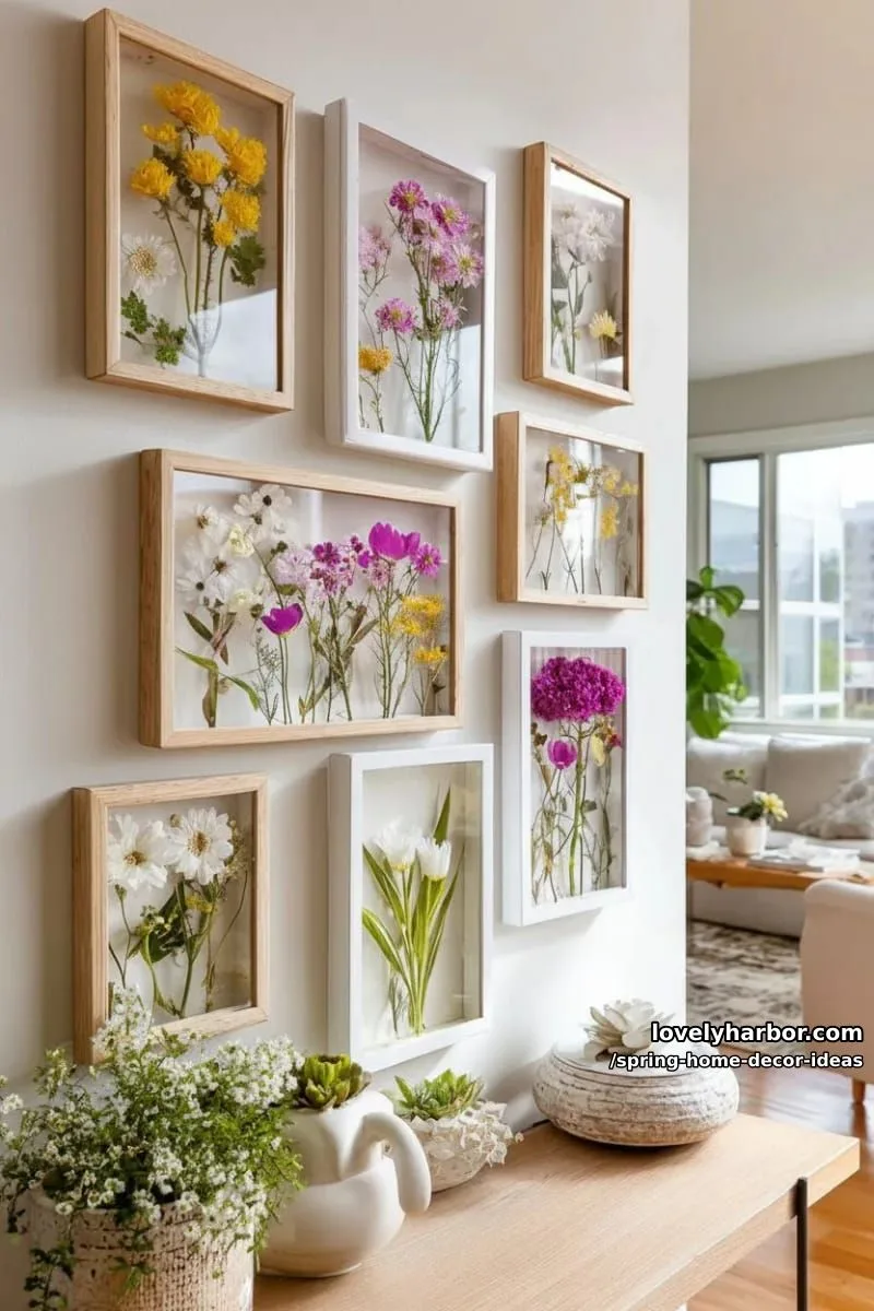 27 Gorgeous Spring Decor Ideas to Brighten Your Home 52 floral shadowbox art using pressed spring blooms for a botanical gallery wall 1