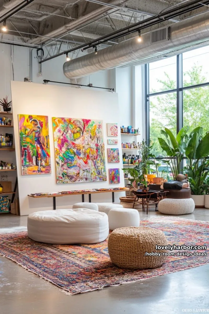 15 Inspiring Hobby Room Design Ideas You’ll Love 14 gallery-style art wall with magnetic boards for displaying ongoing projects 1