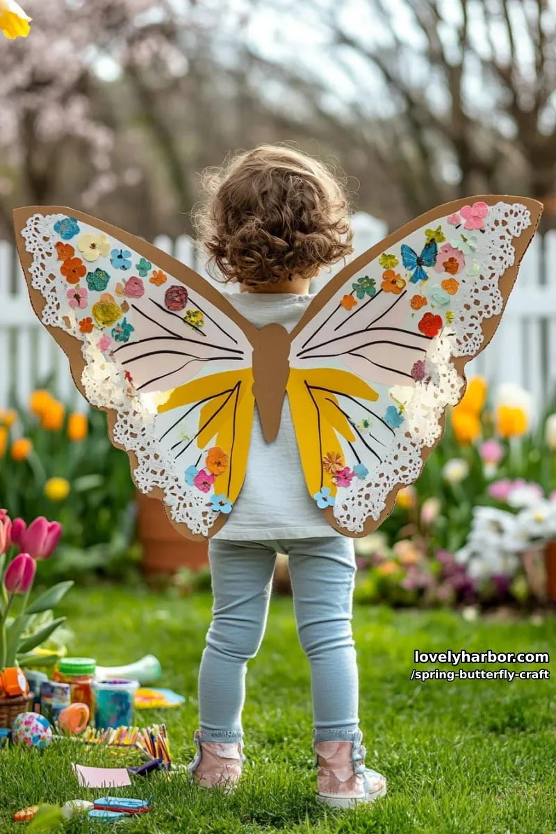 giant cardboard butterfly wings for imaginative spring dress-up 1