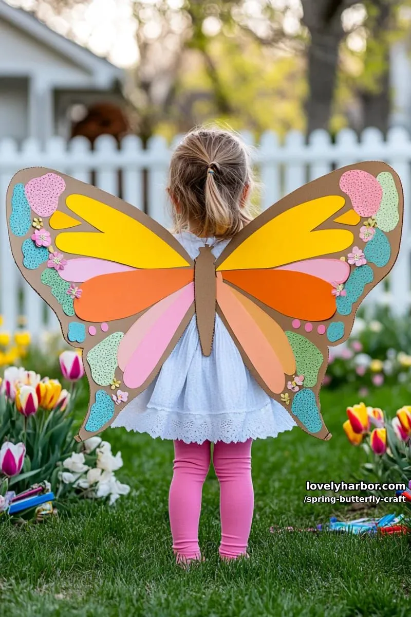 giant cardboard butterfly wings for imaginative spring dress-up 1