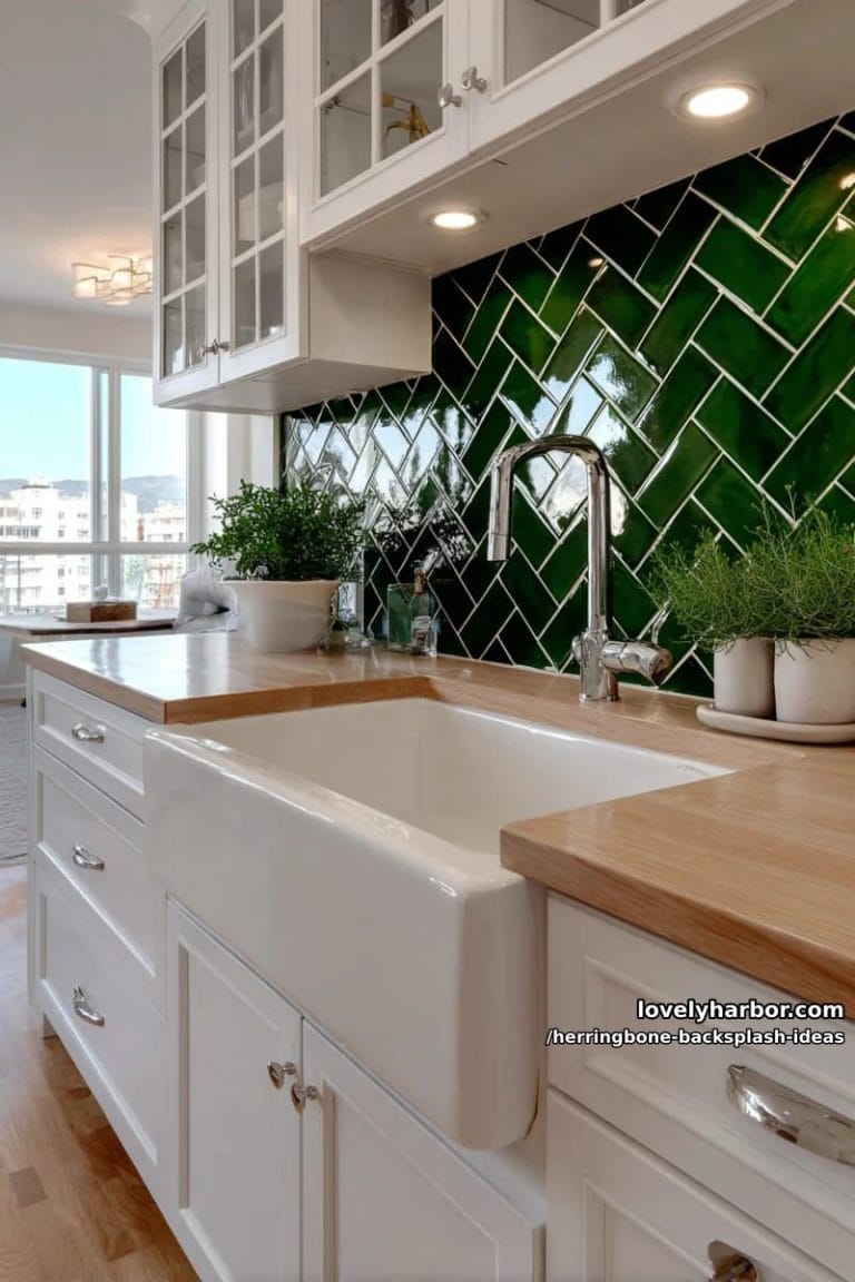 15 Herringbone Backsplash Design Ideas For Your Kitchen - Lovely Harbor