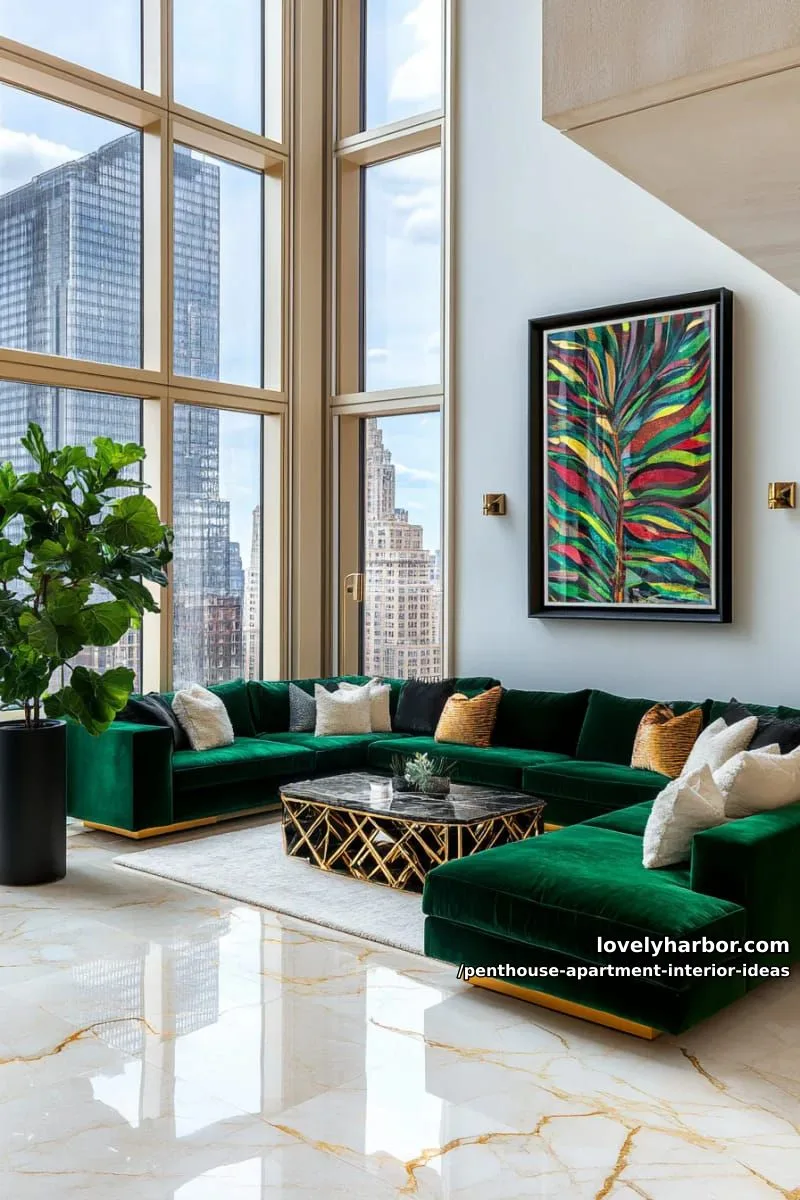29 Stunning Penthouse Apartment Interior Design Ideas for a Fresh New Look 30 high-contrast marble floors with inlaid gold veining details 1