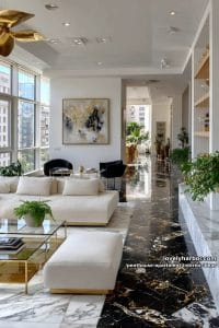 Snapshot of Trendy Penthouse Apartment Decorating Ideas With Bold Rugs