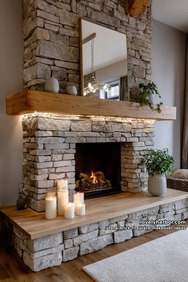 highlight mantel with led strip lighting for a warm, inviting hearth glow. 1
