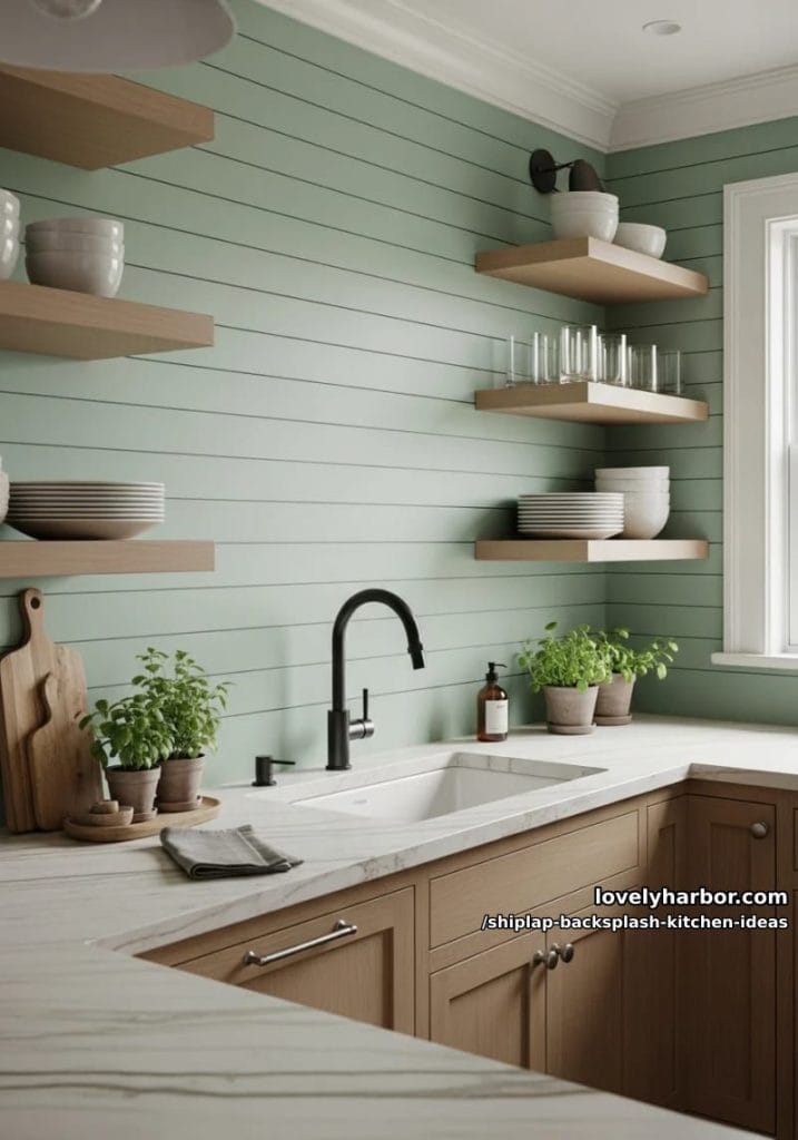 15 Stunning Shiplap Backsplash Ideas For Your Kitchen - Lovely Harbor