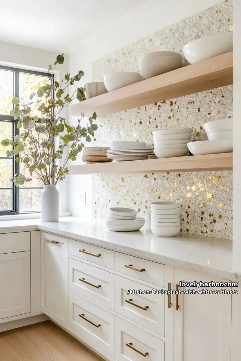 large-format terrazzo tiles with flecks of gold and gray 1