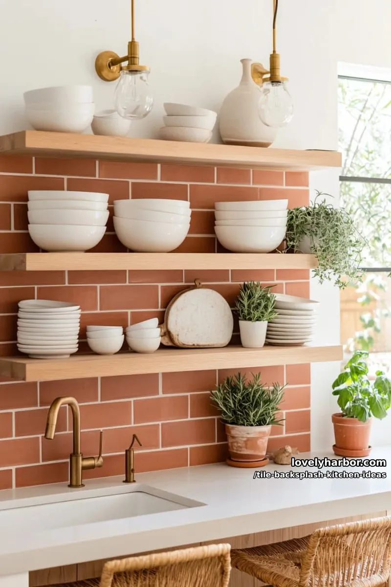 15 Tile Backsplash Ideas for a Stylish Kitchen 11 matte terracotta tiles in vertical stack creating warmth and modernity 1