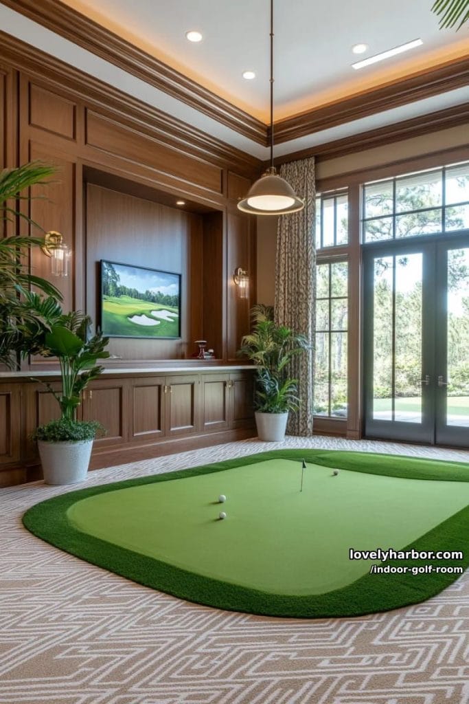 15 Classy Indoor Golf Room Designs For Modern Homes - Lovely Harbor