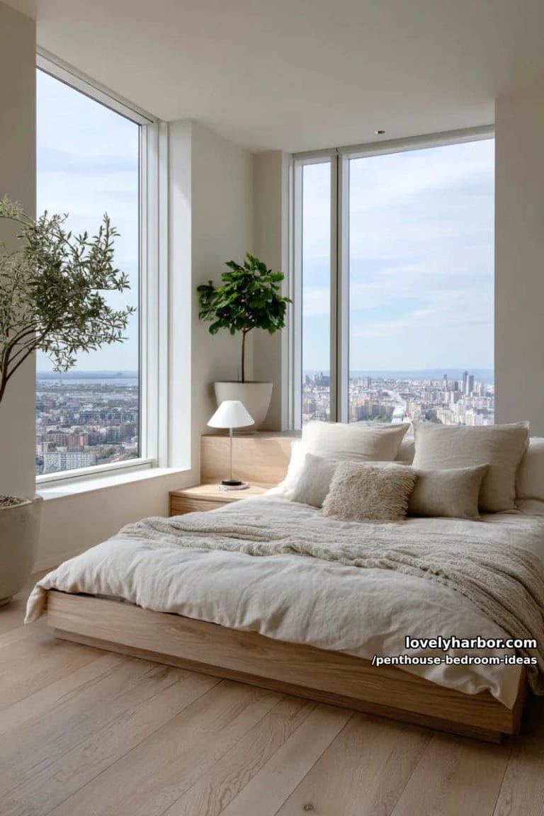 View of 27 Modern Penthouse Bedroom Ideas That Wow - Lovely Harbor