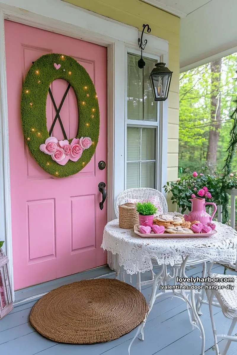 moss-covered “xo” monogram with rustic twigs and blush silk blooms 1