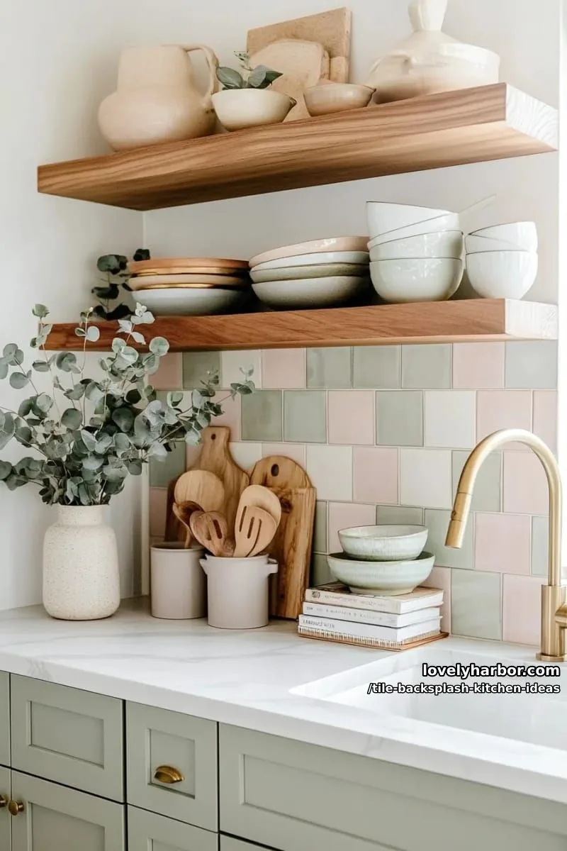 15 Tile Backsplash Ideas for a Stylish Kitchen 16 muted pastel checkerboard tiles for a playful yet sophisticated kitchen look 1