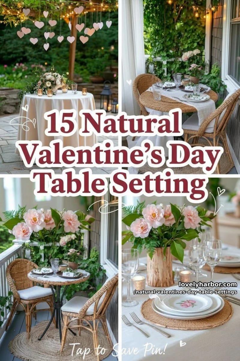 15 Natural Valentine’s Day Table Settings Perfect for a Romantic Table for Two 69 natural valentines day table settings - Collage 38