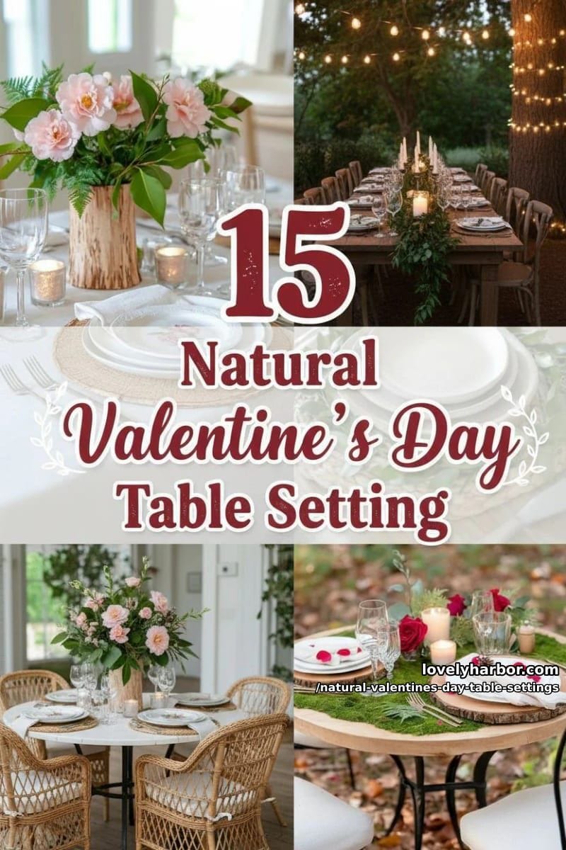 15 Natural Valentine’s Day Table Settings Perfect for a Romantic Table for Two 70 natural valentines day table settings - Collage 39