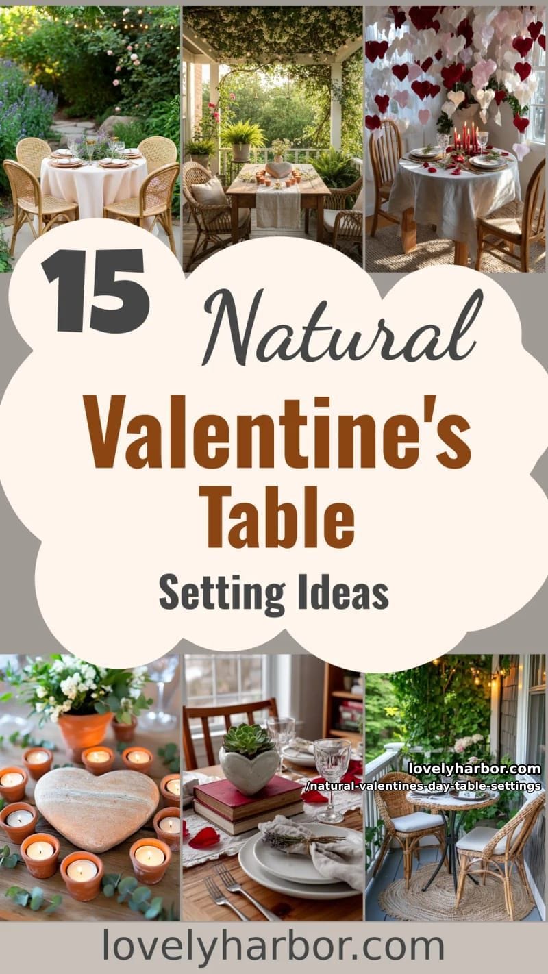 15 Natural Valentine’s Day Table Settings Perfect for a Romantic Table for Two 72 natural valentines day table settings - Collage 41