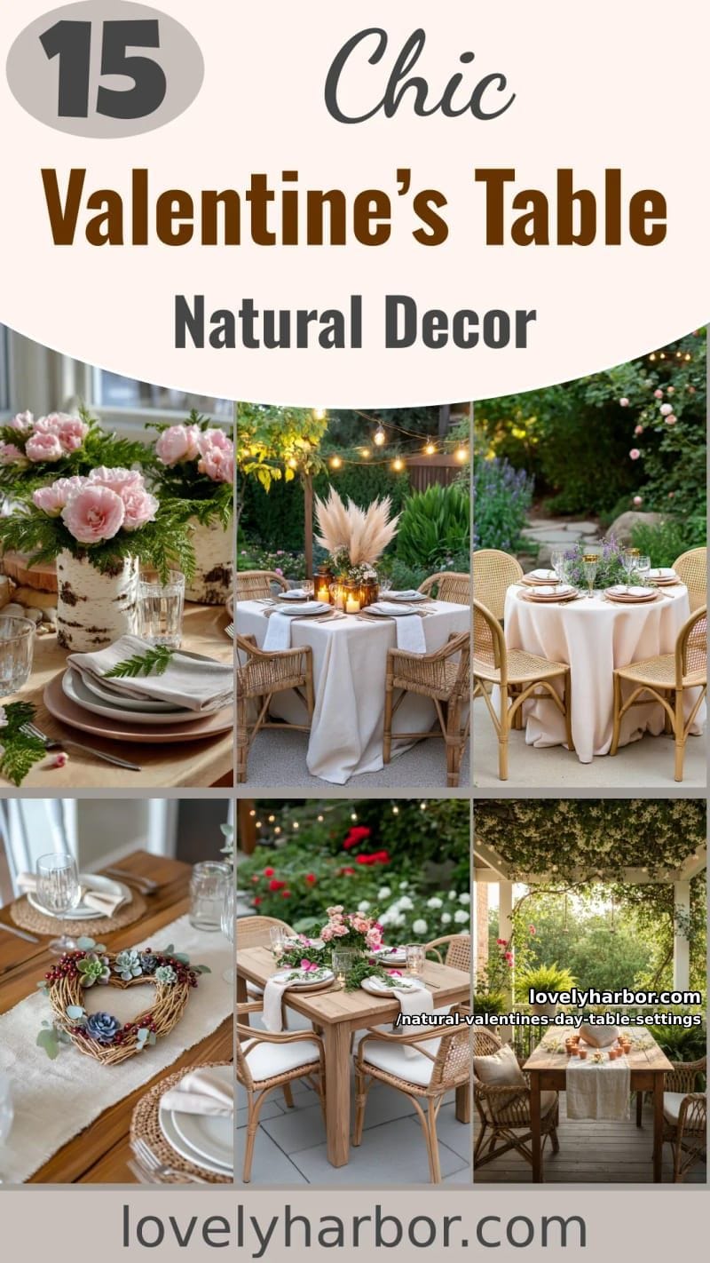 15 Natural Valentine’s Day Table Settings Perfect for a Romantic Table for Two 73 natural valentines day table settings - Collage 42