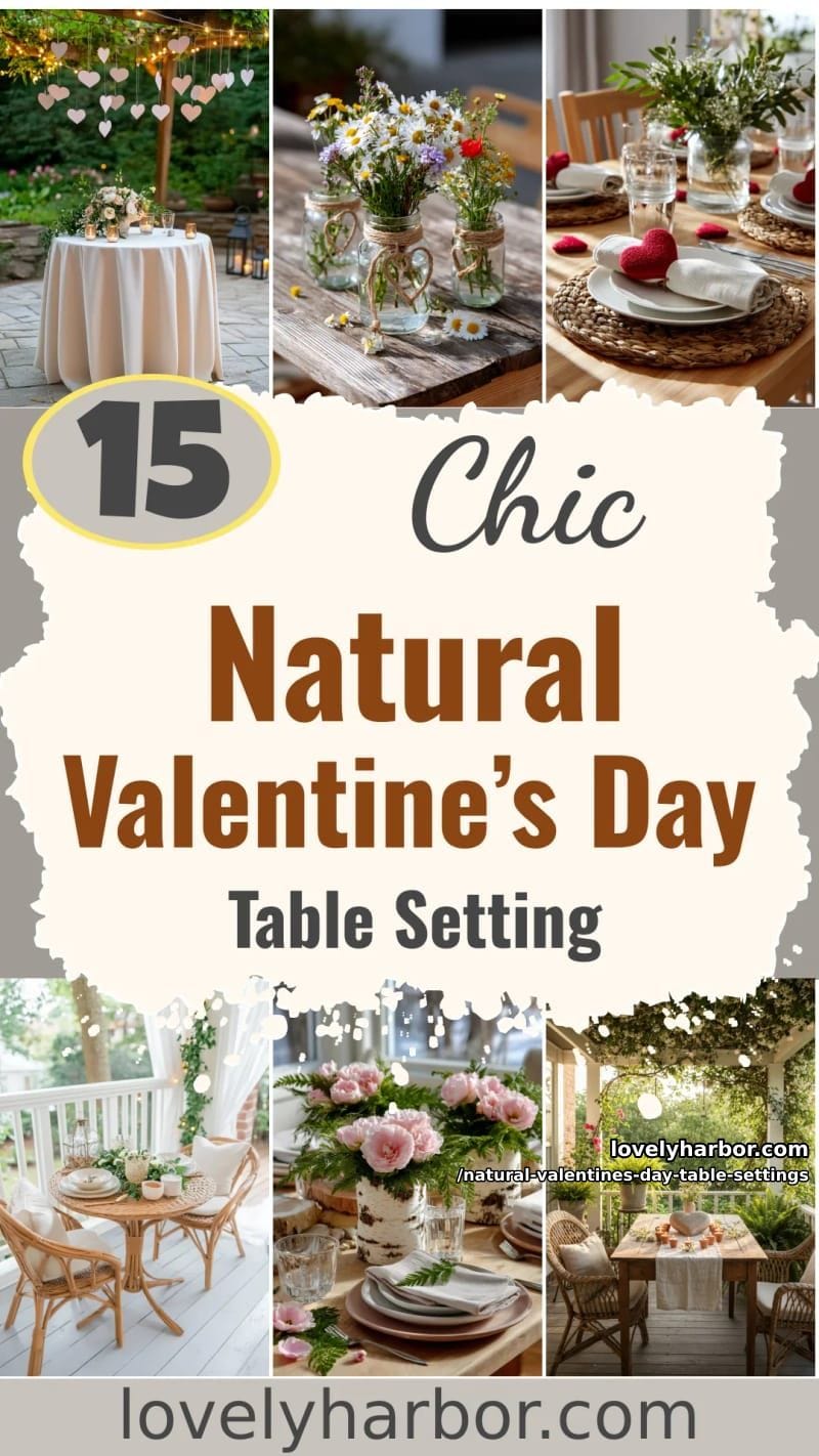 15 Natural Valentine’s Day Table Settings Perfect for a Romantic Table for Two 74 natural valentines day table settings - Collage 43
