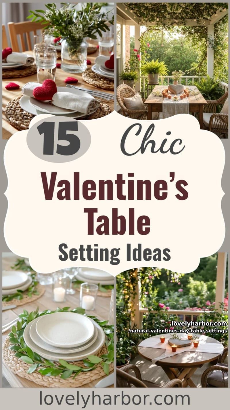 15 Natural Valentine’s Day Table Settings Perfect for a Romantic Table for Two 75 natural valentines day table settings - Collage 44