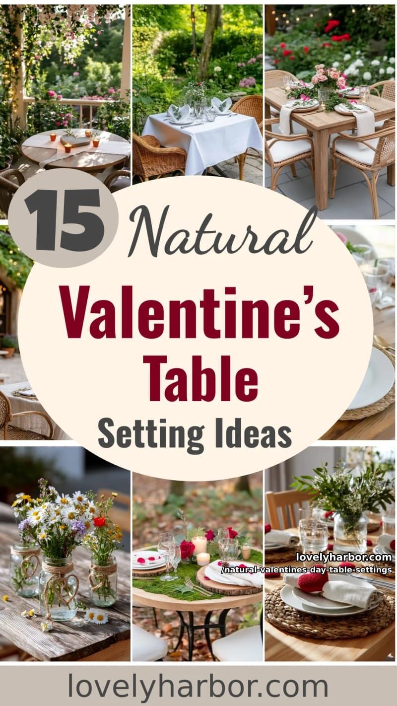 15 Natural Valentine’s Day Table Settings Perfect for a Romantic Table for Two 76 natural valentines day table settings - Collage 45