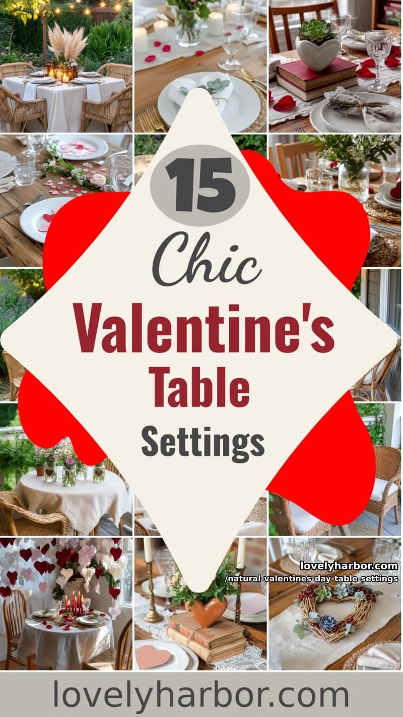 15 Natural Valentine’s Day Table Settings Perfect for a Romantic Table for Two 78 natural valentines day table settings - Collage 47