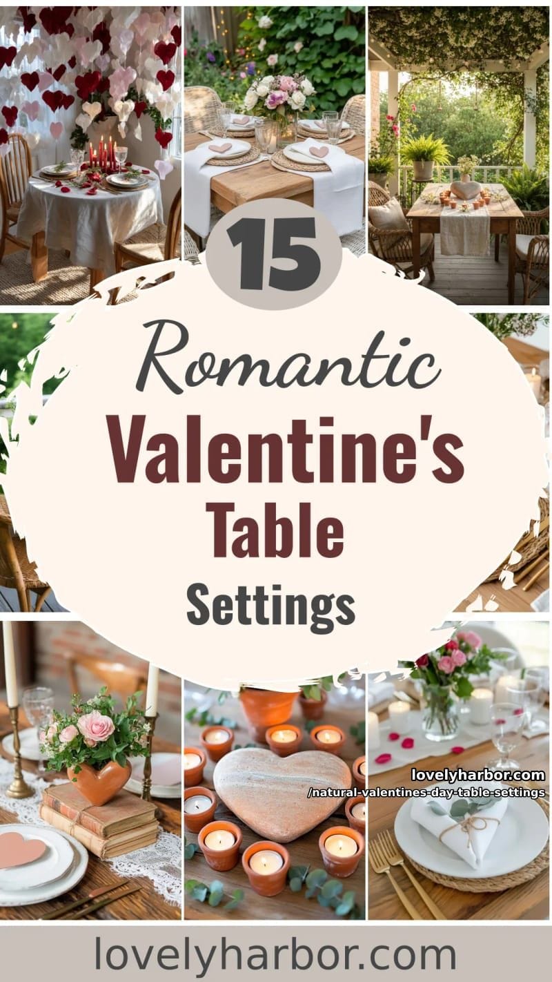 15 Natural Valentine’s Day Table Settings Perfect for a Romantic Table for Two 81 natural valentines day table settings - Collage 50