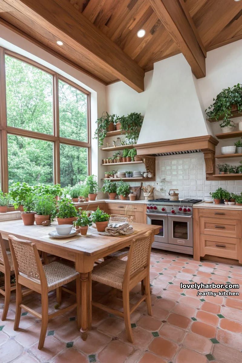 janelas grandes emoldurando vistas naturais ao ar livre com vigas de madeira aconchegantes no teto 1