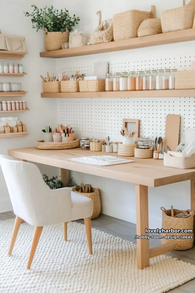 15 Inspiring Hobby Room Design Ideas You’ll Love 5 scandinavian-inspired craft room with floating shelves and natural wood accents 1