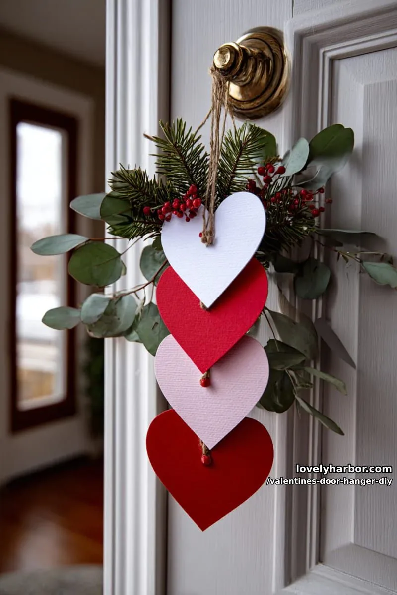 scandinavian-inspired layered paper hearts with minimal greenery accents 1