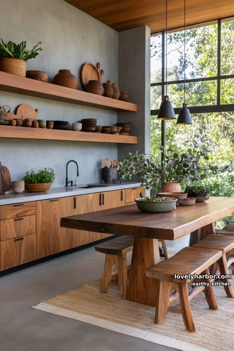 slate gray walls, walnut wood cabinetry, and matte black fixtures 1