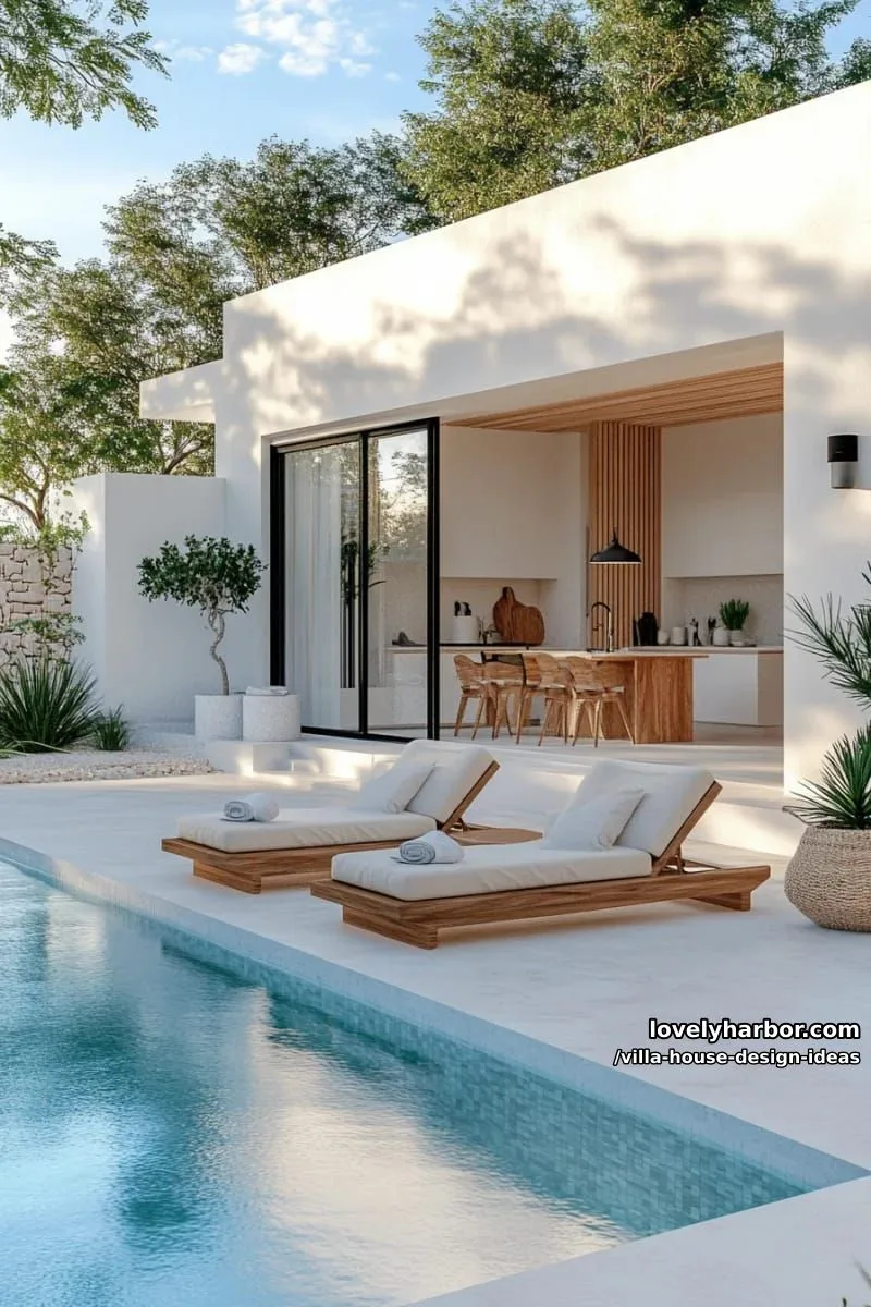 small minimalist villa plan with open-concept living and private plunge pool 1