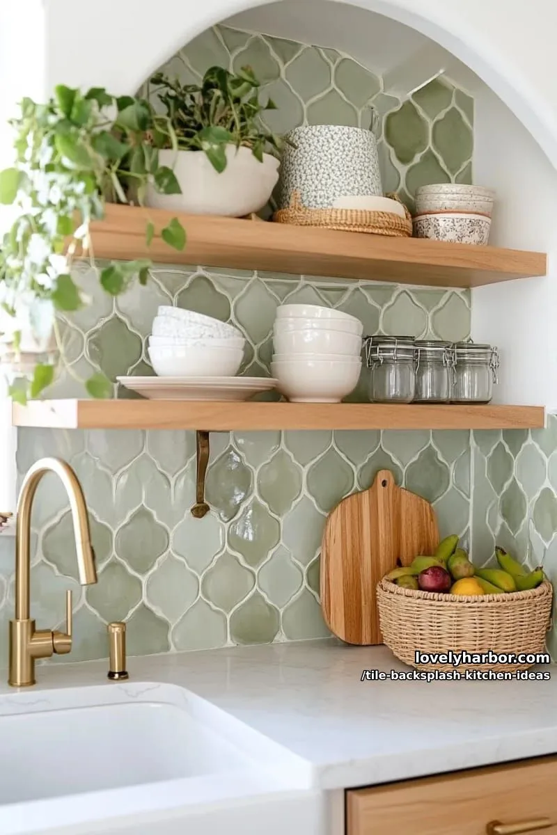 15 Tile Backsplash Ideas for a Stylish Kitchen 7 soft sage green zellige tiles with subtle glaze variations for artisan charm 1