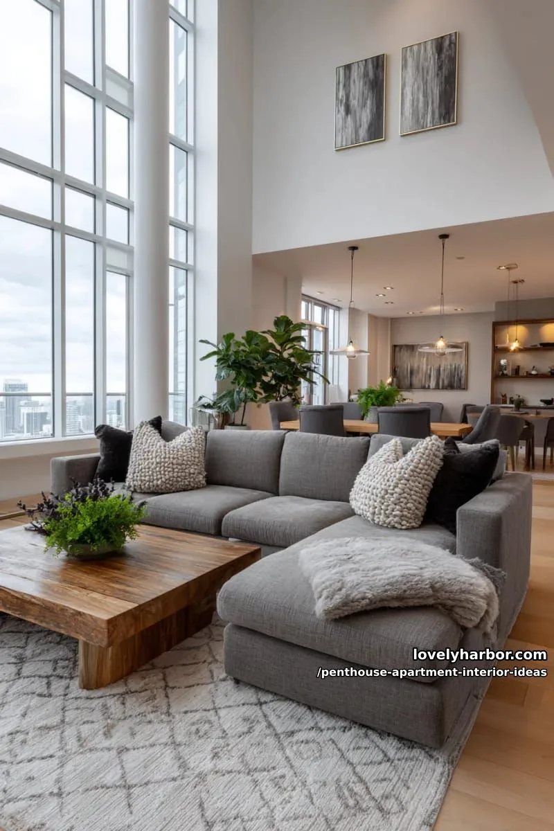 29 Stunning Penthouse Apartment Interior Design Ideas for a Fresh New Look 47 soft taupe and gray palette enhanced by warm wood accents 1