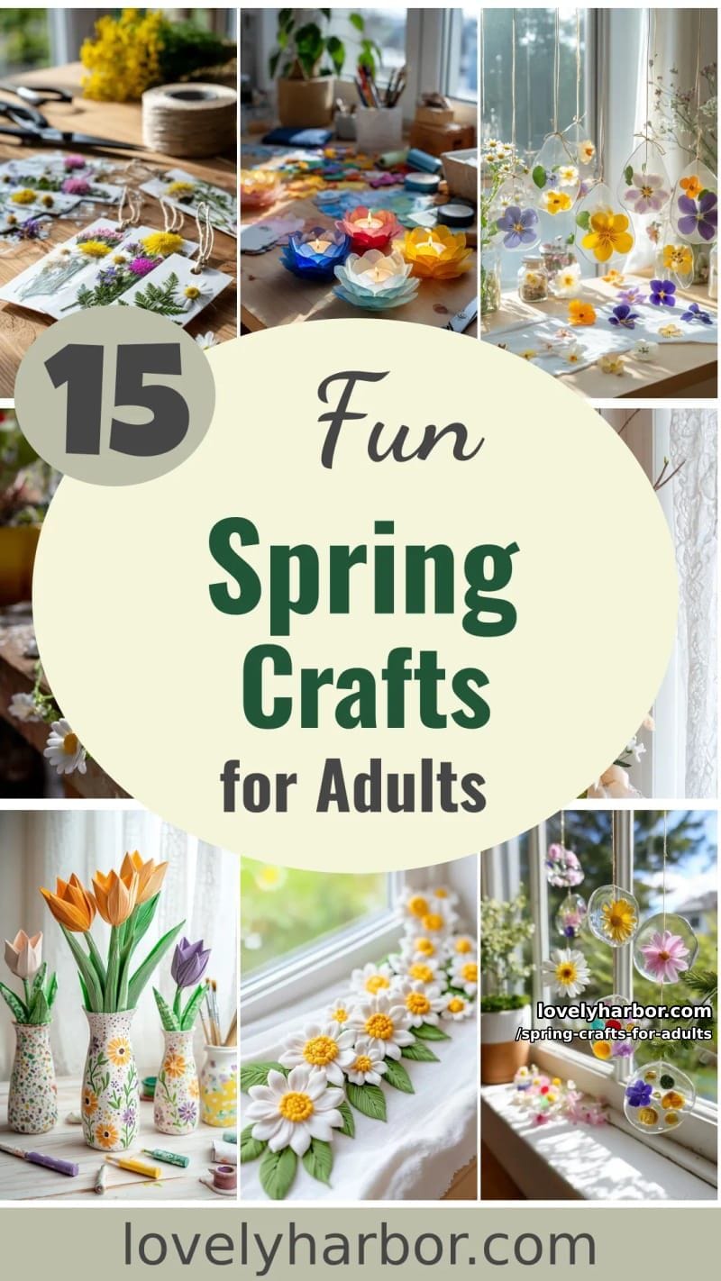 15 Fun Spring Crafts for Adults 43 spring crafts for adults - Collage 42